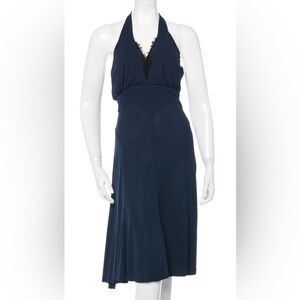 Diane Von Furstenberg Tengrier Halter Neck Midi Dress Lace Swing , size 6